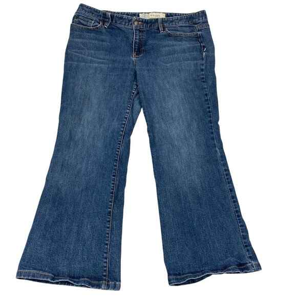 Ann Taylor Loft Women's Jeans Size 14 Blue Fit & Flare Cotton Blend Denim Casual - Picture 1 of 12